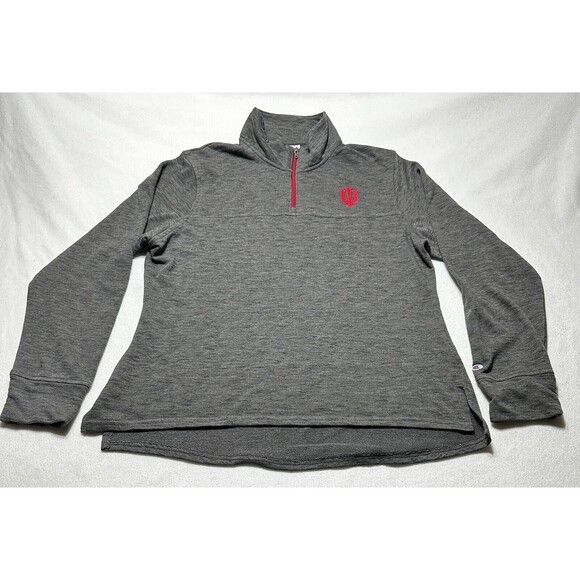 adidas Tops - Adidas Indiana Hoosiers 1/4 Zip Pullover Sweatshirt Womens Size Large Gray NCAA